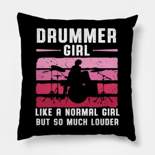 The Girl Play The Drums Pillow