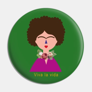 Cute colorful feminist Frida kahlo portrait viva la vida mexican painter Pin