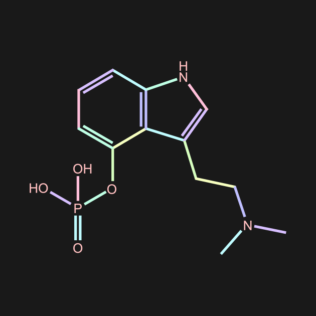 Psilocybin Kawaii Pastel Rainbow Molecule by ChemECool