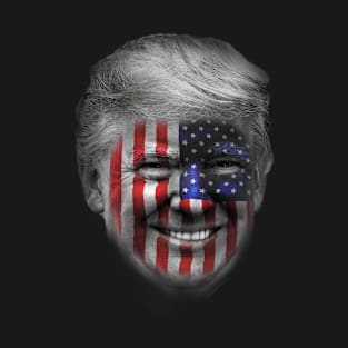 Trump USA Flag Face Paint Funny T-Shirt