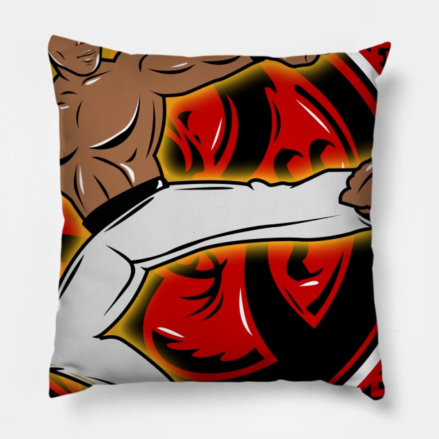 Flying Leroy Pillow by BlackActionTeesOnDemand