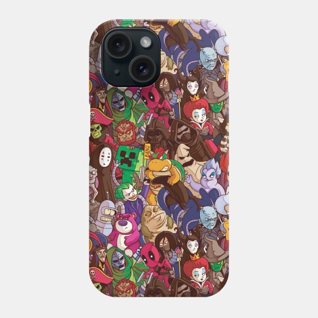 Villains Pattern Phone Case by Naolito