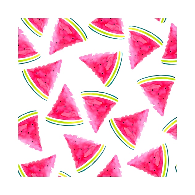 Watercolor watermelon random pattern by TheAlbinoSnowman