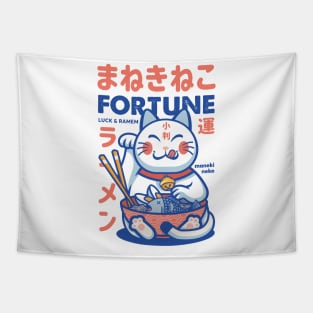 Maneki Neko fortune and noodle cat ramen Tapestry