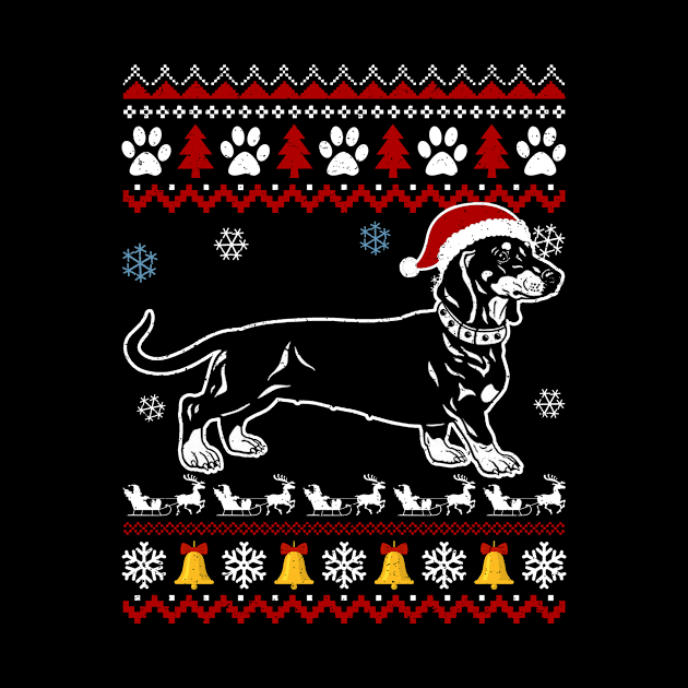 Christmas Weiner Daschund T-shirt Doxie in Dog Dress by maximel19722