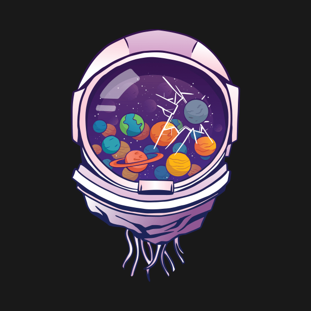 astronaut funny helmet space by Midoart