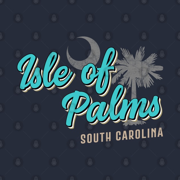 Isle of Palms South Carolina Vintage Script Palmetto by TGKelly