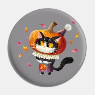 Pumpkin Cat Pin