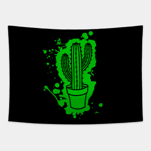 San Pedro Cactus - Splatter Cut Out Green Tapestry