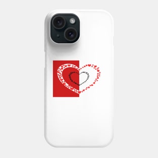 Small red hearts with red and white background Phone Case