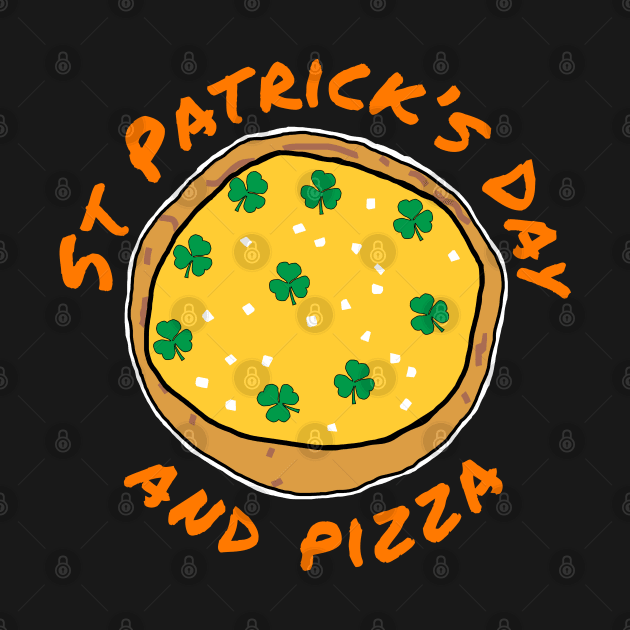 St Patricks Day and Shamrock Pizza by ellenhenryart