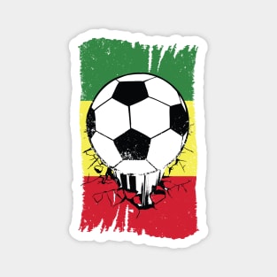 Vintage Senegal Flag with Football // Grunge Senegal Soccer Magnet