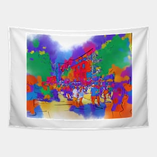 Street Scenes In Soft Abstract Tapestry