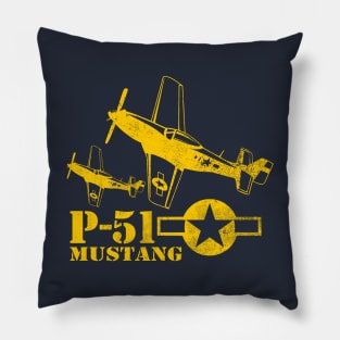 P-51 Mustang (distressed) Pillow