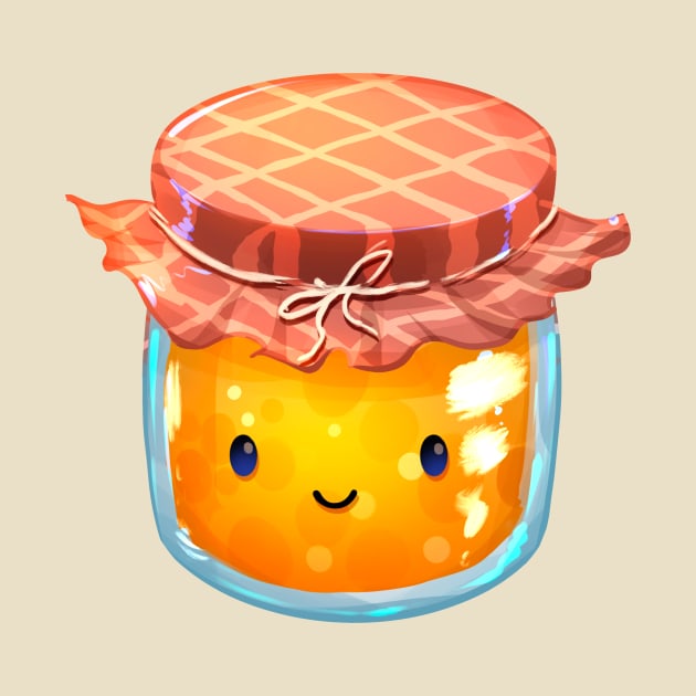 Cute Peach Jam Jar by Claire Lin