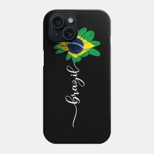 Vintage Brazil Sunflower Flag Brazil Lover Phone Case