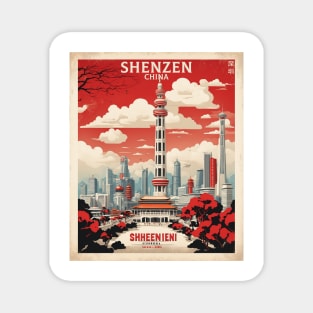 Shenzen China Vintage Poster Tourism Magnet