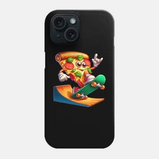 Rock On Skateboarding Pizza – Cheesy Thrill-Seeker Sticker Phone Case