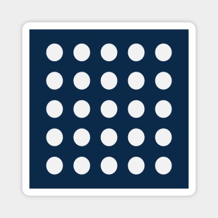 White Dots on Navy Magnet