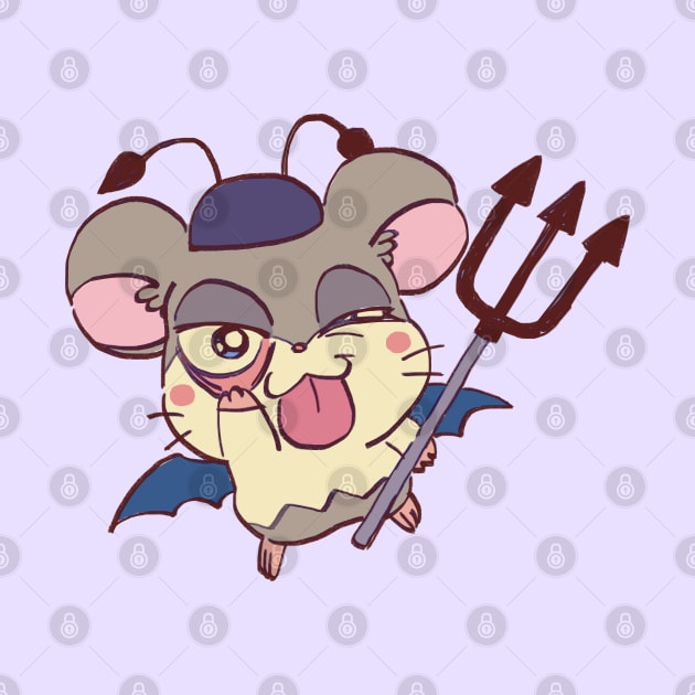 cute pastel trickster devil hamster spat / hamham heartbreak by mudwizard