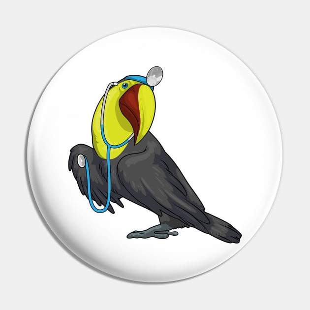 Toucan Doctor Stethoscope Pin by Markus Schnabel