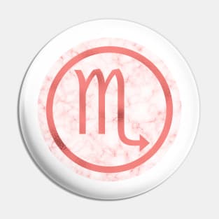 Living Coral Marble Zodiac - Scorpio Pin