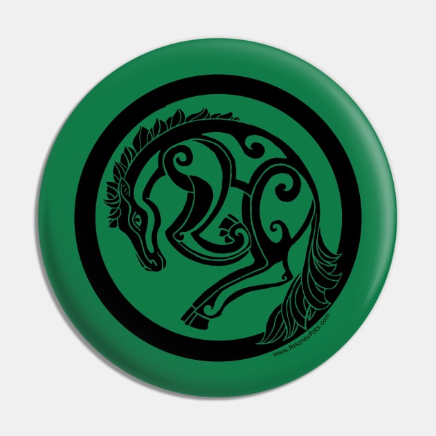 Encircled Horse (black line) Pin by R Honey Pots