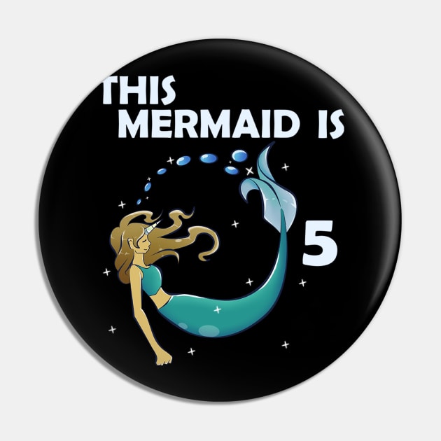 5th Birthday Mermaid Pin by KawaiiForYou