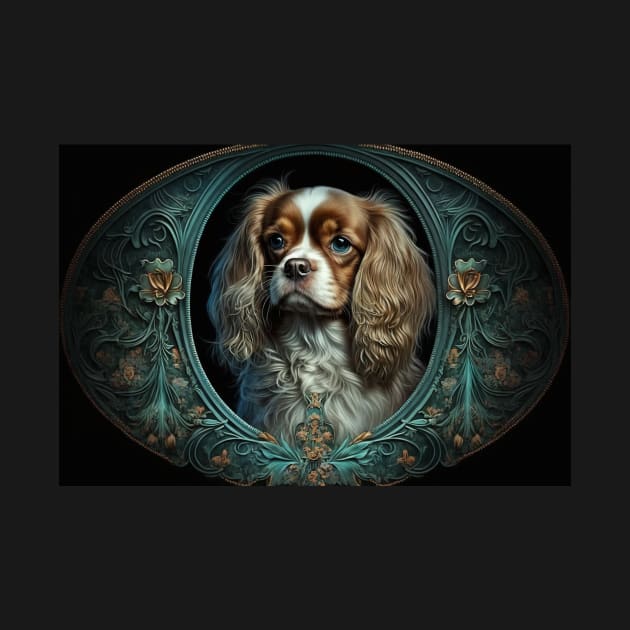 Cavalier King Charles Spaniel - Art Nouveau Style by ArtNouveauChic