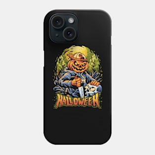 Halloween Boy Pumkin With Text Phone Case