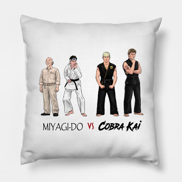 Miyagi-Do VS Cobra Kai Pillow by PreservedDragons