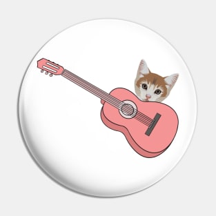 Cat Play Guitar Pin