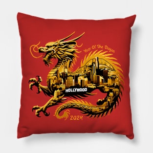 Golden Dragon of Hollywood - 2024 Lunar New Year Pillow