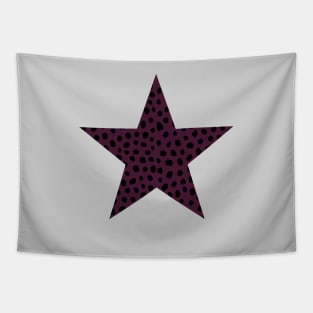 Dark Burgundy Dalmatian Print, Spotty Polka Dot Tapestry