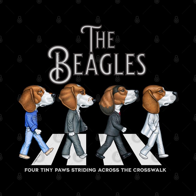 The Beagles Funny Cute Crosswalk by Danny Gordon Art