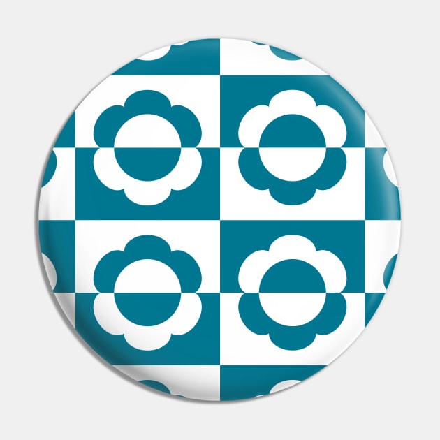 Mayapple Checkerboard Blue Pin by Cascade Patterns