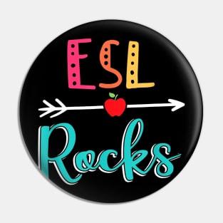 Esl Rocks Teacher Back To School Pin