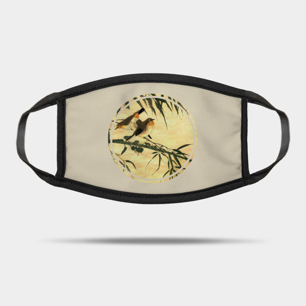 Old Japanese Painting Birds Japanese Mask Teepublic