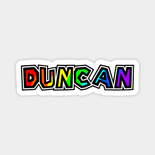 City of Duncan - Rainbow Text Design - City of Totems - Duncan Magnet