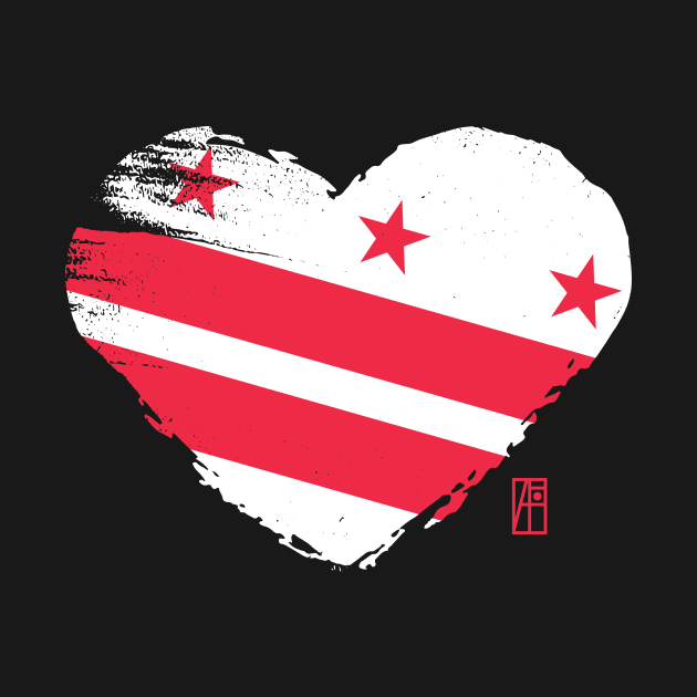 U.S. State - I Love District of Columbia - District of Columbia Flag by ArtProjectShop