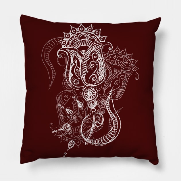 Multiple organic mandala art design free hand Pillow by Nosa rez