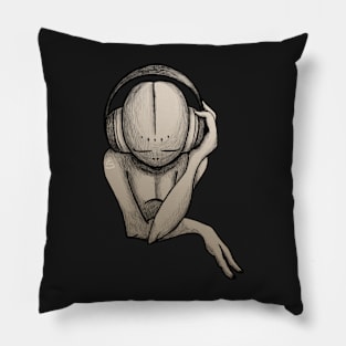 Music Lover| Alien Wearing Headphones Pillow