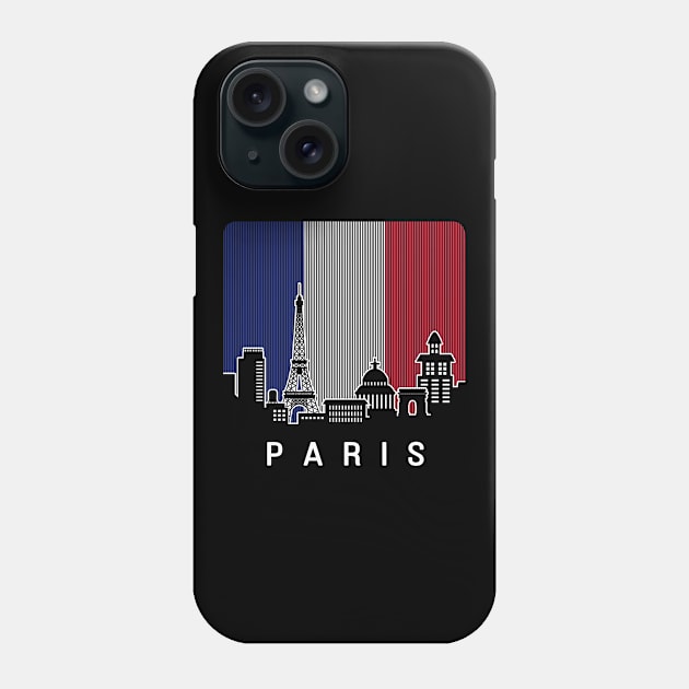 Paris France Skyline Flag Phone Case by travel2xplanet