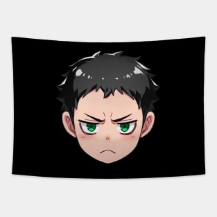 Annoyed Anime Face Emoji - Anime Shirt Tapestry