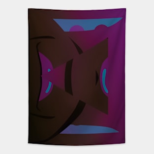 Pink Brown Lips Geomatric Pattern Tapestry