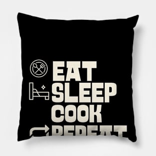 Eat Sleep Cook Repeat Pillow