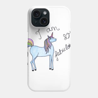 I am fabulous blue cute unicorn Phone Case