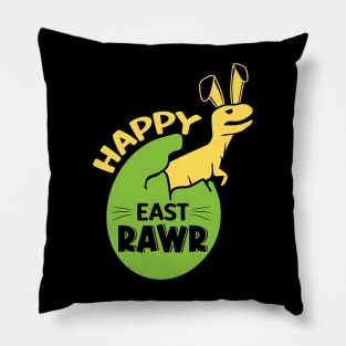 Happy East Rawr Happy Easter Bunny and Easter Egg Hunting Pillow