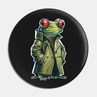 Frog in a coat Pin