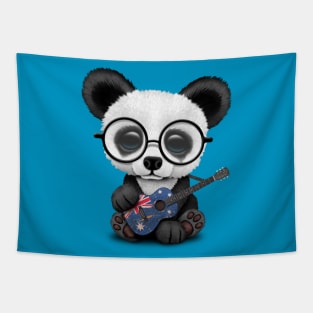 Baby Panda Playing Australian Flag Guitar Tapestry